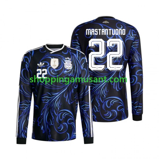 Maillot de Foot Argentine Franco Mastantuono 22 Homme Extérieur Coupe du Monde 2026 Manche Longue