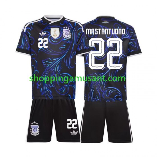 Maillot de Foot Argentine Franco Mastantuono 22 Enfant Extérieur Coupe du Monde 2026 Manche Courte