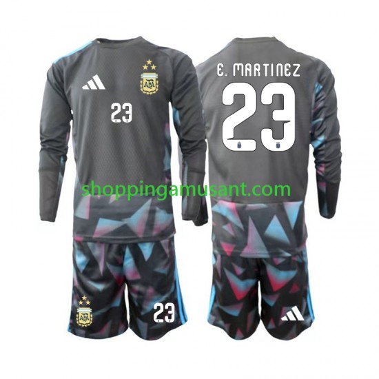 Maillot de Foot Argentine Emiliano Martinez 23 Gardien Enfant Domicile Coupe du Monde 2026 Manche Longue