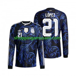 Maillot de Foot Argentine Jose Manuel Lopez 21 Homme Extérieur Coupe du Monde 2026 Manche Longue