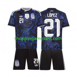 Maillot de Foot Argentine Jose Manuel Lopez 21 Enfant Extérieur Coupe du Monde 2026 Manche Courte
