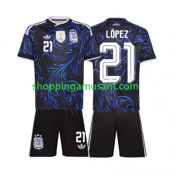 Maillot de Foot Argentine Jose Manuel Lopez 21 Enfant Extérieur Coupe du Monde 2026 Manche Courte