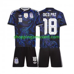 Maillot de Foot Argentine Nico Paz 18 Enfant Extérieur Coupe du Monde 2026 Manche Courte