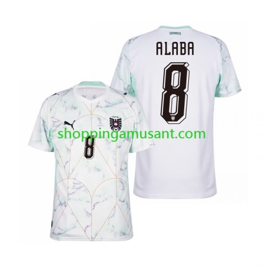 Maillot de Foot Autriche David Alaba 8 Homme Extérieur Coupe du Monde 2026 Manche Courte