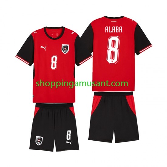Maillot de Foot Autriche David Alaba 8 Enfant Domicile Coupe du Monde 2026 Manche Courte