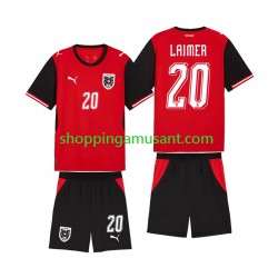 Maillot de Foot Autriche Konrad Laimer 20 Enfant Domicile Coupe du Monde 2026 Manche Courte