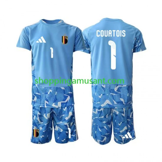 Maillot de Foot Belgique Thibaut Courtois 1 Gardien Enfant Domicile Coupe du Monde 2026 Manche Courte