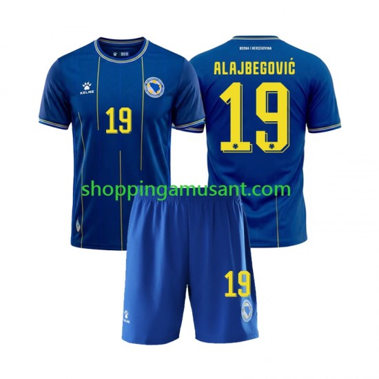 Maillot de Foot Bosnie-Herzégovine Kerim Alajbegovic 19 Enfant Domicile Coupe du Monde 2026 Manche Courte