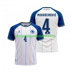 Maillot de Foot Bosnie-Herzégovine Tarik Muharemovic 4 Homme Extérieur Coupe du Monde 2026 Manche Courte