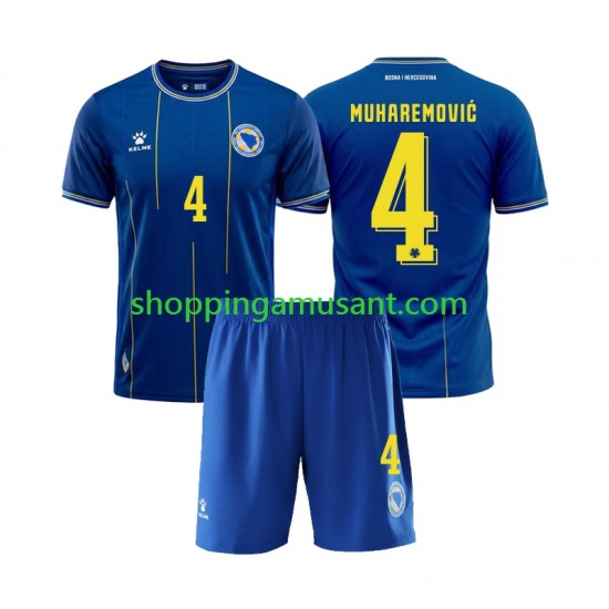 Maillot de Foot Bosnie-Herzégovine Tarik Muharemovic 4 Enfant Domicile Coupe du Monde 2026 Manche Courte
