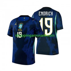Maillot de Foot Brésil Endrick 19 Homme Extérieur Coupe du Monde 2026 Manche Courte