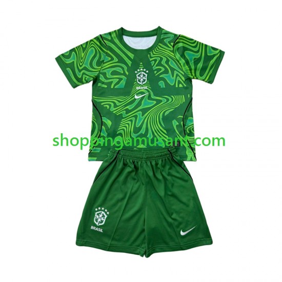 Maillot de Foot Brésil Gardien Enfant Extérieur Coupe du Monde 2026 Manche Courte