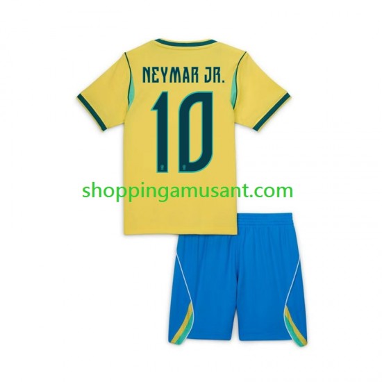 Maillot de Foot Brésil Neymar JR 10 Enfant Domicile Coupe du Monde 2026 Manche Courte