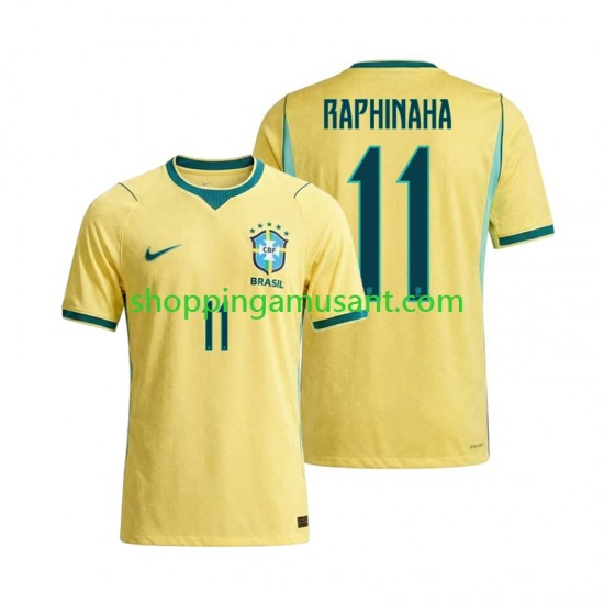 Maillot de Foot Brésil Raphinha 11 Homme Domicile Coupe du Monde 2026 Manche Courte