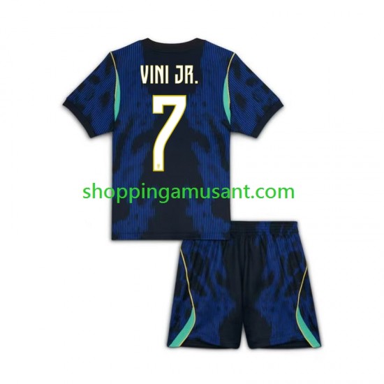 Maillot de Foot Brésil Vinicius Junior 7 Enfant Extérieur Coupe du Monde 2026 Manche Courte