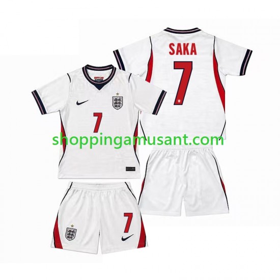 Maillot de Foot Angleterre Bukayo Saka 7 Enfant Domicile Coupe du Monde 2026 Manche Courte