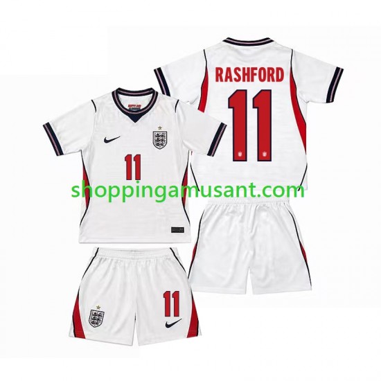 Maillot de Foot Angleterre Marcus Rashford 11 Enfant Domicile Coupe du Monde 2026 Manche Courte