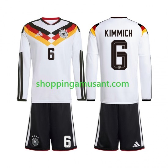 Maillot de Foot Allemagne Joshua Kimmich 6 Enfant Domicile Coupe du Monde 2026 Manche Longue