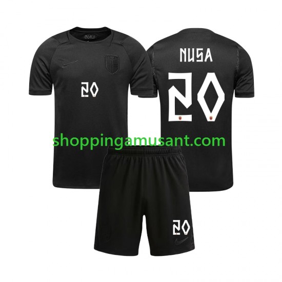 Maillot de Foot Norvège Antonio NUSA 20 Enfant Extérieur Coupe du Monde 2026 Manche Courte