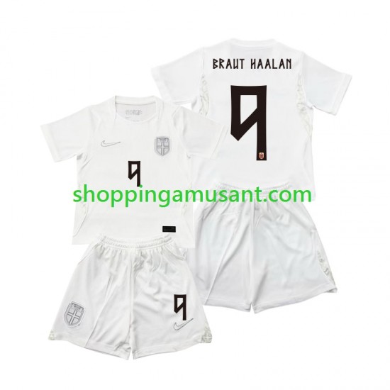 Maillot de Foot Norvège Braut Haaland 9 Enfant Neutre Coupe du Monde 2026 Manche Courte