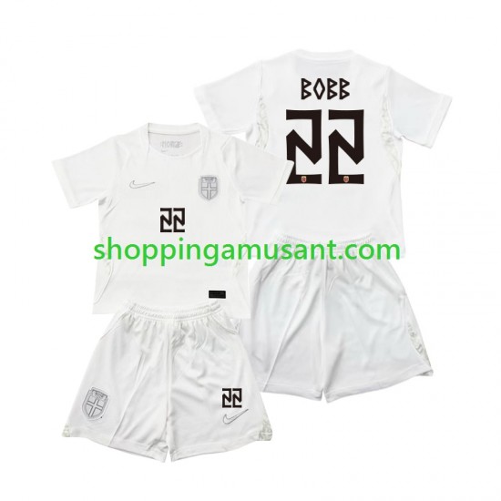 Maillot de Foot Norvège Oscar Bobb 22 Enfant Neutre Coupe du Monde 2026 Manche Courte