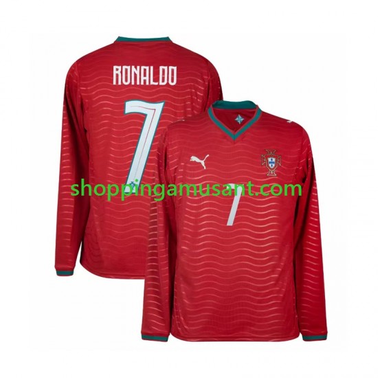 Maillot de Foot Portugal Cristiano Ronaldo 7 Homme Domicile Coupe du Monde 2026 Manche Longue