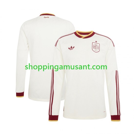 Maillot de Foot Espagne Homme Extérieur Coupe du Monde 2026 Manche Longue
