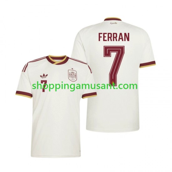 Maillot de Foot Espagne Ferran Torres 7 Homme Extérieur Coupe du Monde 2026 Manche Courte