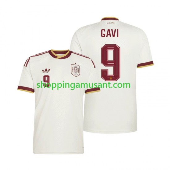 Maillot de Foot Espagne Gavi 9 Homme Extérieur Coupe du Monde 2026 Manche Courte