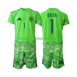 Maillot de Foot Espagne David Raya 1 6th Green color Gardien Enfant Coupe du Monde 2026 Manche Courte