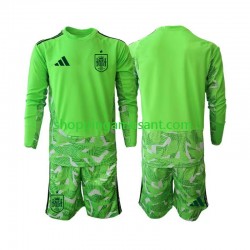 Maillot de Foot Espagne 6th Green color Gardien Enfant Coupe du Monde 2026 Manche Longue