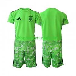 Maillot de Foot Espagne 6th Green color Gardien Enfant Coupe du Monde 2026 Manche Courte