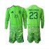 Maillot de Foot Espagne Unai Simon 23 6th Green color Gardien Enfant Coupe du Monde 2026 Manche Longue