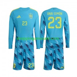 Maillot de Foot Espagne Unai Simon 23 Gardien Enfant Domicile Coupe du Monde 2026 Manche Longue