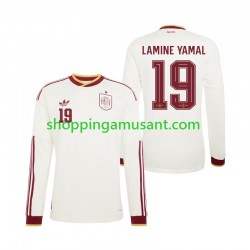 Maillot de Foot Espagne Lamine Yamal 19 Homme Extérieur Coupe du Monde 2026 Manche Longue