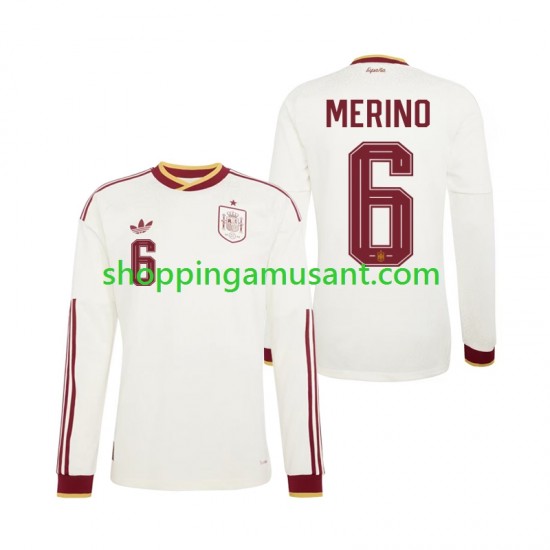 Maillot de Foot Espagne Mikel Merino 6 Homme Extérieur Coupe du Monde 2026 Manche Longue