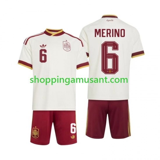 Maillot de Foot Espagne Mikel Merino 6 Enfant Extérieur Coupe du Monde 2026 Manche Courte