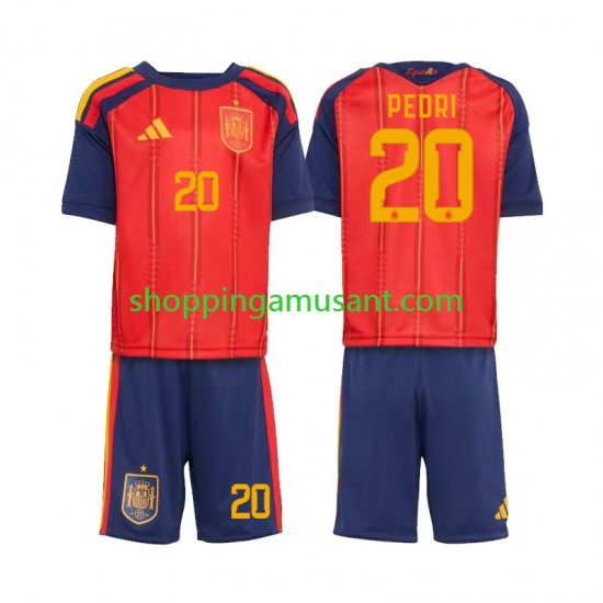 Maillot de Foot Espagne Pedri 20 Enfant Domicile Coupe du Monde 2026 Manche Courte