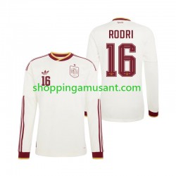 Maillot de Foot Espagne Rodri 16 Homme Extérieur Coupe du Monde 2026 Manche Longue