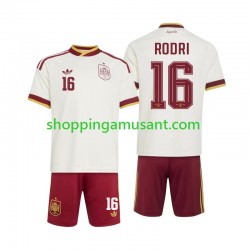 Maillot de Foot Espagne Rodri 16 Enfant Extérieur Coupe du Monde 2026 Manche Courte