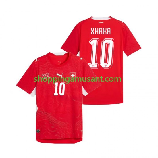 Maillot de Foot Suisse Granit Xhaka 10 Homme Domicile Coupe du Monde 2026 Manche Courte