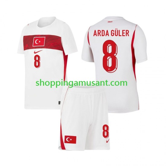 Maillot de Foot Turquie Arda Guler 8 Enfant Extérieur Coupe du Monde 2026 Manche Courte