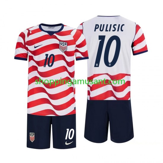 Maillot de Foot États-Unis Christian Pulisic 10 Enfant Domicile Coupe du Monde 2026 Manche Courte