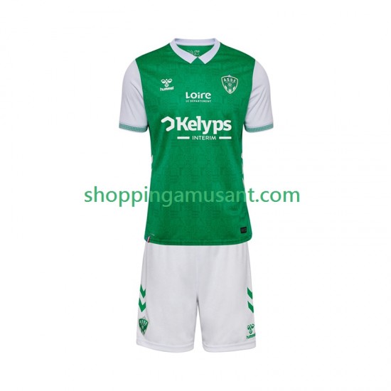 Maillot de Foot AS Saint-Etienne Enfant Domicile 2025-2026 Manche Courte