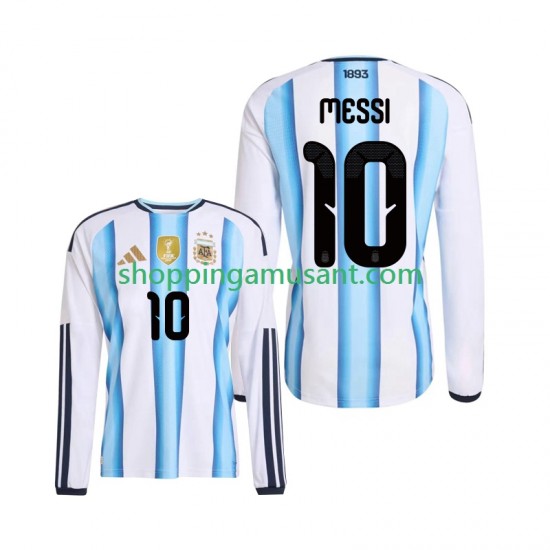 Maillot de Foot Argentine Lionel Messi 10 Homme Domicile Coupe du Monde 2026 Manche Longue