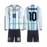 Maillot de Foot Argentine Maradona 10 Enfant Domicile Coupe du Monde 2026 Manche Longue