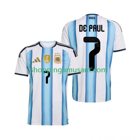 Maillot de Foot Argentine Rodrigo De Paul 7 Homme Domicile Coupe du Monde 2026 Manche Courte