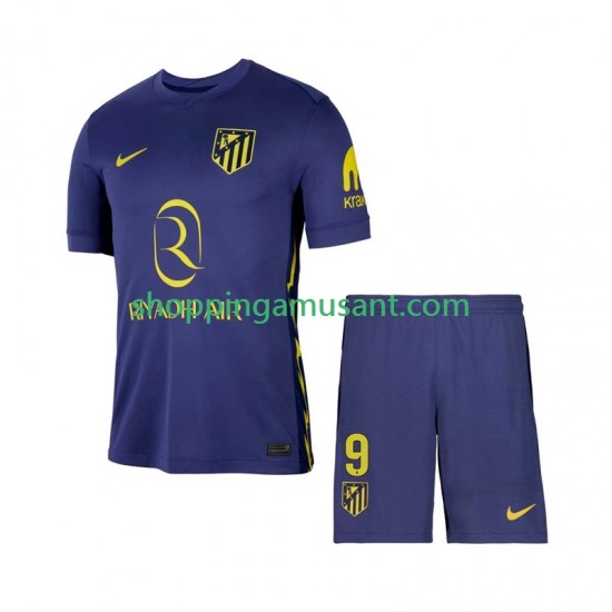 Maillot de Foot Atlético Madrid Alexander Sorloth 9 Enfant Extérieur 2025-2026 Manche Courte