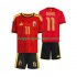 Maillot de Foot Belgique Jeremy Doku 11 Enfant Domicile Coupe du Monde 2026 Manche Courte