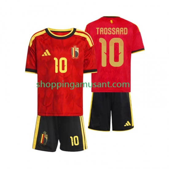 Maillot de Foot Belgique Leandro Trossard 10 Enfant Domicile Coupe du Monde 2026 Manche Courte